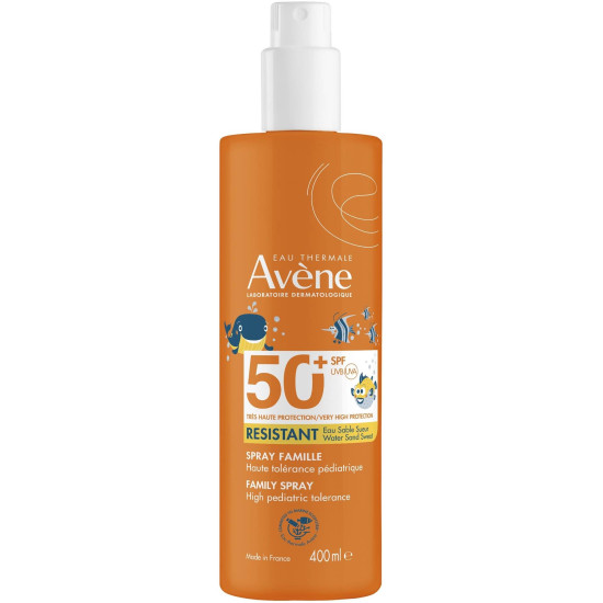 AVENE SUN SPF50+ FAMILY SPRAY слънцезащитен спрей за цялото семейство за лице и тяло за чувствителна кожа 400 мл