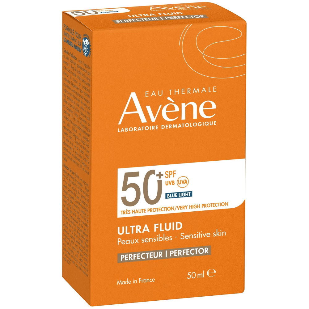 АВЕН ULTRA FLUID SPF50+ PERFECTOR тониран слънцезащитен ултра флуид за изравняване на тена за чувствителна кожа лице и шия 50 мл - Слънцезащита
