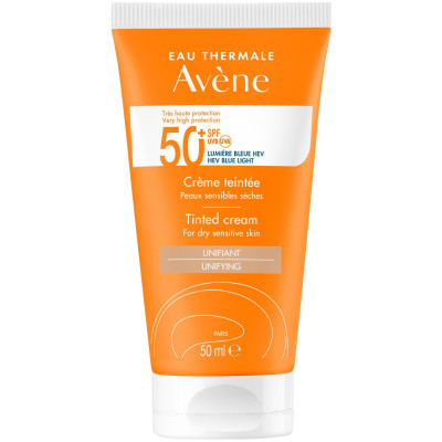 AVENE SUN SPF50+ TINTED CREAM слънцезащитен тониран крем за лице за суха и чувствителна кожа 50 мл