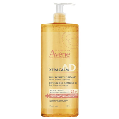 AVENE XERACALM A.D почистващо релипидиращо олио за лице тяло и скалп за суха чувствителна атопична кожа против сърбеж 1 л