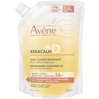 AVENE XERACALM A.D почистващо релипидиращо олио за лице тяло скалп за суха кожа склонна към атопия против сърбеж 400мл ПЪЛНИТЕЛ