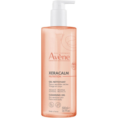 AVENE XERACALM NUTRITION измиващ душ гел за лице и тяло за много суха чувствителна кожа 500 мл