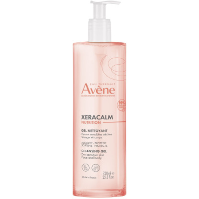 AVENE XERACALM NUTRITION измивен душ гел за лице и тяло за суха чувствителна кожа 750 мл