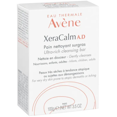 AVENE XERACALM A.D свръхобогатен сапун за лице и тяло за суха чувствителна кожа склонна към атопия и сърбеж 100 г