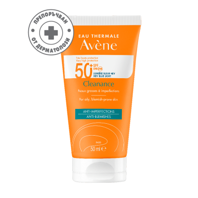 АВЕН CLEANANCE SPF50+ ултра лек слънцезащитен крем за лице за мазна и акнеична чувствителна кожа 50 мл