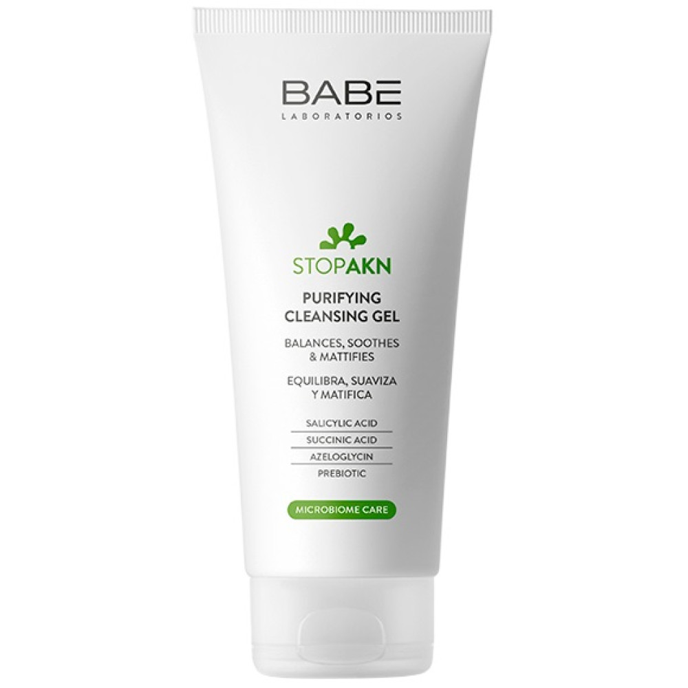 BABE STOP AKN Purifying Cleansing Gel измиващ почистващ гел за лице за мазна и акнеична кожа 200 мл - Грижа за лицето