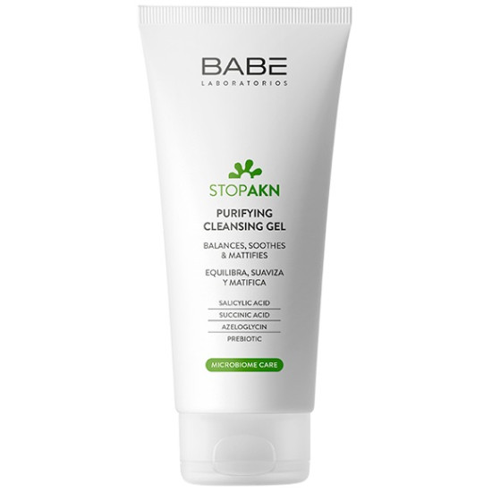 BABE STOP AKN Purifying Cleansing Gel измиващ почистващ гел за лице за мазна и акнеична кожа 200 мл