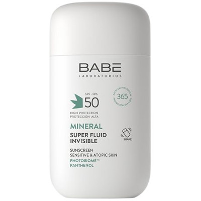 BABE MINERAL SUPER FLUID INVISIBLE SPF50 минерален слънцезащитен супер флуид за лице за чувствителна кожа 50 мл