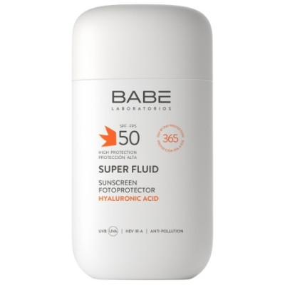 BABE SUPER FLUID SUNSCREEN SPF50 слънцезащитен супер флуид за лице с хиалуронова киселина за всеки тип кожа 50 мл