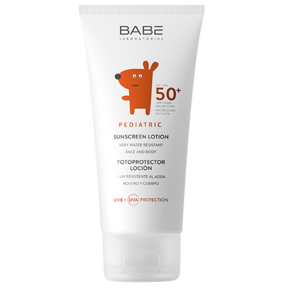 BABE PEDIATRIC LOTION SPF50+ слънцезащитен лосион за лице и тяло за бебета и деца за чувствителна кожа 100 мл - Слънцезащита за бебета и деца