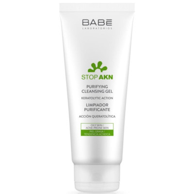 BABE STOP AKN Purifying Cleansing Gel Keratolytic Action почистващ и ексфолиращ гел за лице за мазна и акнеична кожа 100 мл
