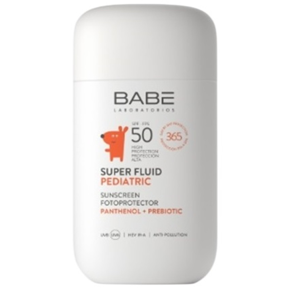 BABE PEDIATRIC SUPER FLUID SPF50 слънцезащитен супер флуид за лице за бебета и деца за чувствителна кожа 50 мл - Слънцезащита за бебета и деца