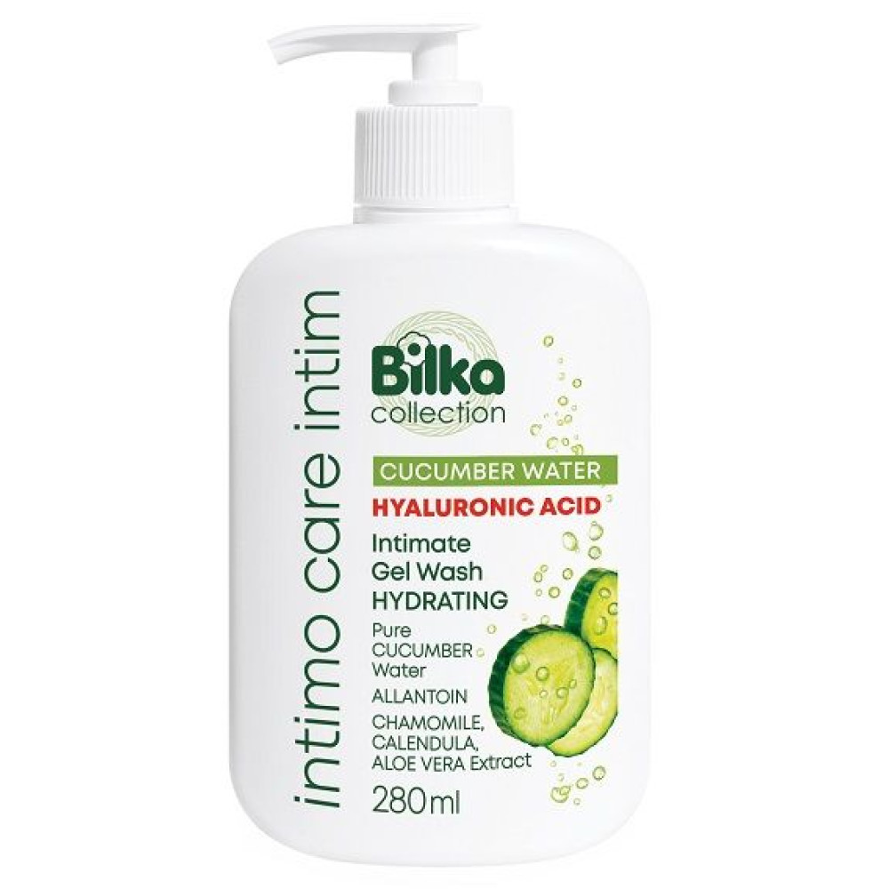 БИЛКА COLLECTION Intimo Care CUCUMBER WATER хидратиращ интимен гел с Краставица и хиалурон 280 мл - Интимна хигиена