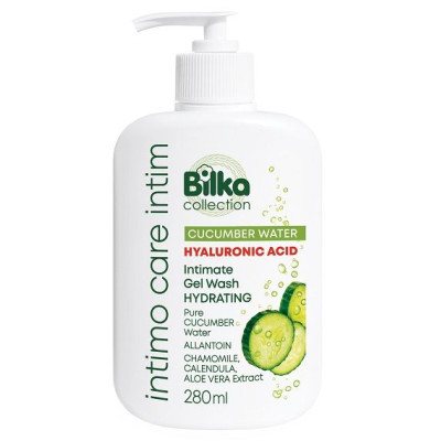 БИЛКА COLLECTION Intimo Care CUCUMBER WATER хидратиращ интимен гел с Краставица и хиалурон 280 мл