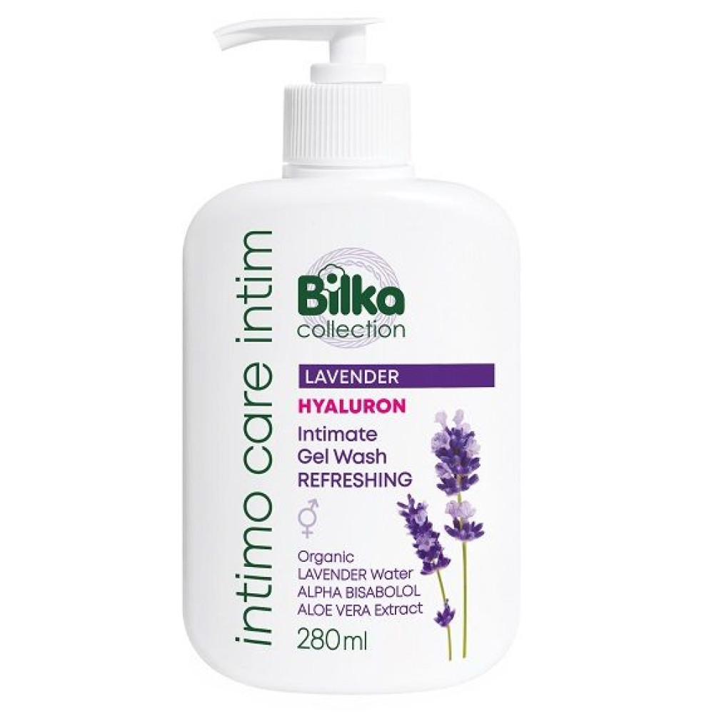 БИЛКА COLLECTION Intimo Care LAVENDER освежаващ интимен гел с био вода от Лавандула и хиалурон 280 мл - Интимна хигиена