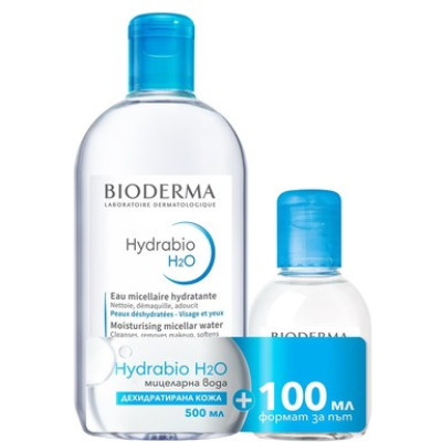 БИОДЕРМА HYDRABIO H2O мицеларна вода за дехидратирана кожа 500 мл + 100 мл /промо пакет/