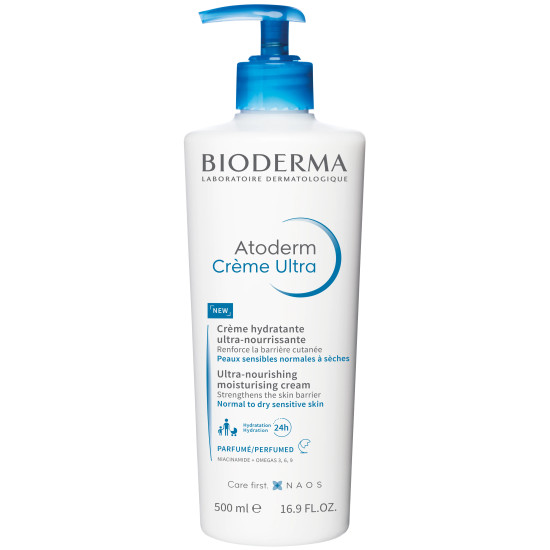 BIODERMA ATODERM Creme Ultra Parfumed успокояващ хидратиращ крем ултра за лице и тяло с аромат за суха и атопична кожа 500 мл