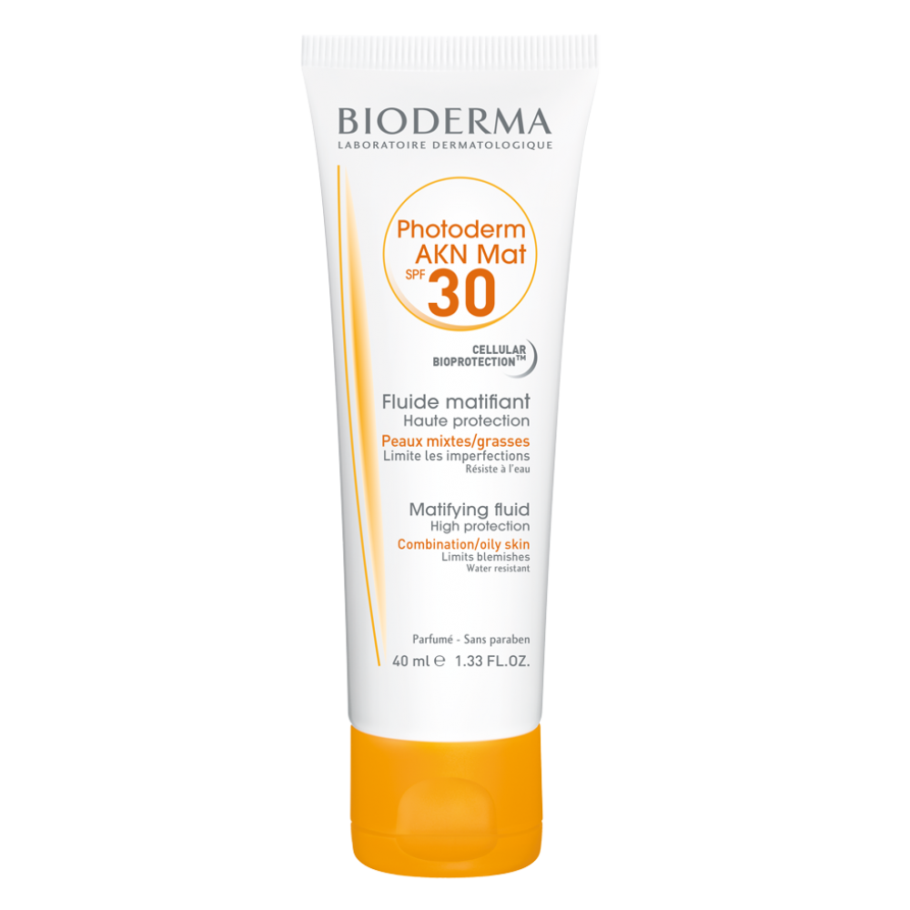 Bioderma Photoderm Akn Mat SPF30 слънцезащитен флуид за лице при проблемна кожа 40 мл -