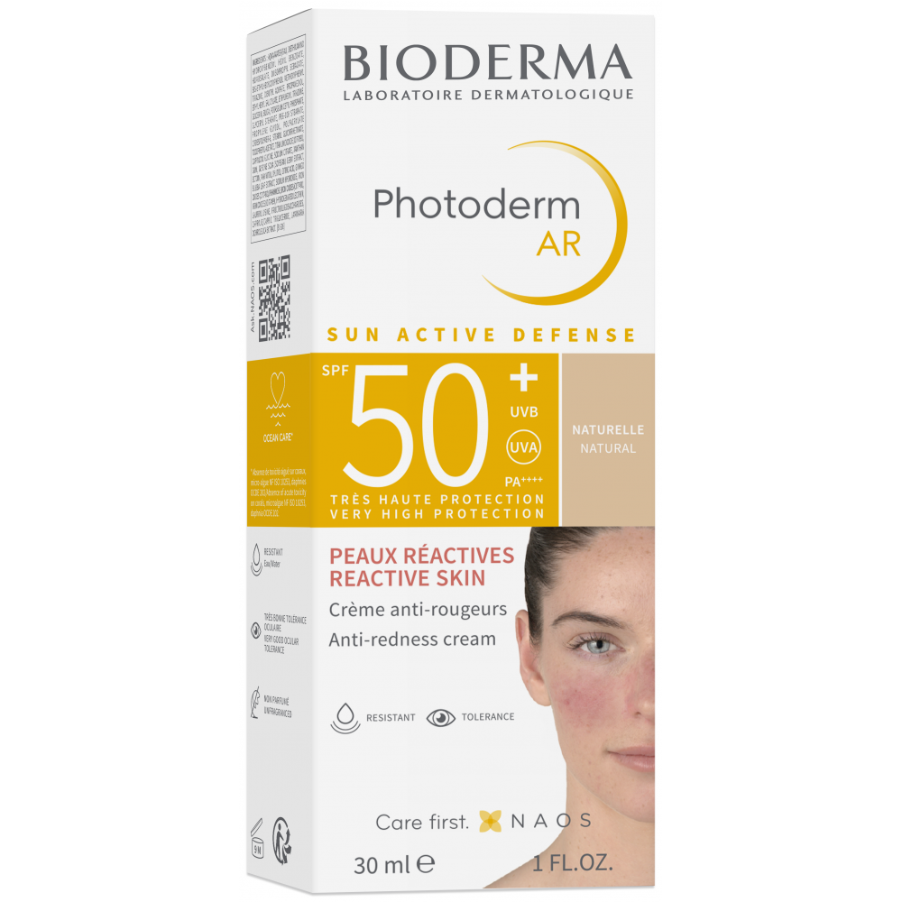 БИОДЕРМА PHOTODERM AR SPF50+ слънцезащитен крем за лице с естествен цвят 30 мл - Слънцезащита