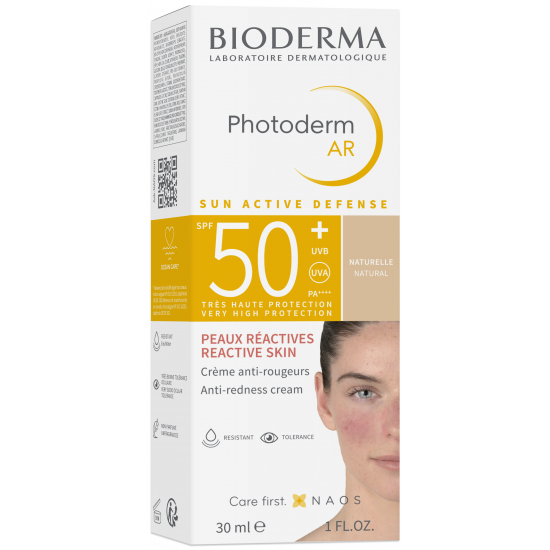 BIODERMA PHOTODERM AR SPF50+ слънцезащитен крем за лице за кожа склонна към зачервяване и розацея 30 мл