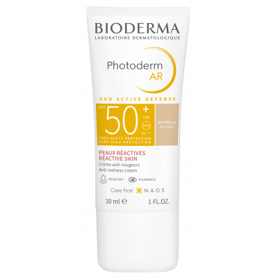 БИОДЕРМА PHOTODERM AR SPF50+ слънцезащитен крем за лице с естествен цвят 30 мл