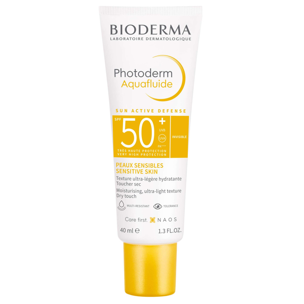 БИОДЕРМА PHOTODERM SPF50+ INVISIBLE безцветен неутрален слънцезащитен аквафлуид за чувствителна кожа 40 мл - Слънцезащита