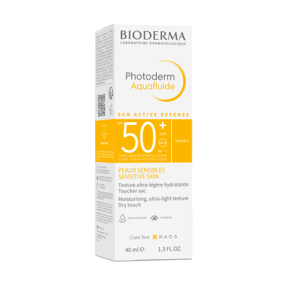 БИОДЕРМА PHOTODERM SPF50+ INVISIBLE безцветен неутрален слънцезащитен аквафлуид за чувствителна кожа 40 мл