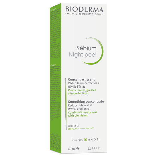 BIODERMA SEBIUM Night Peel възстановяващ нощен пилинг за лице за комбинирана мазна и акнеична кожа 40 мл
