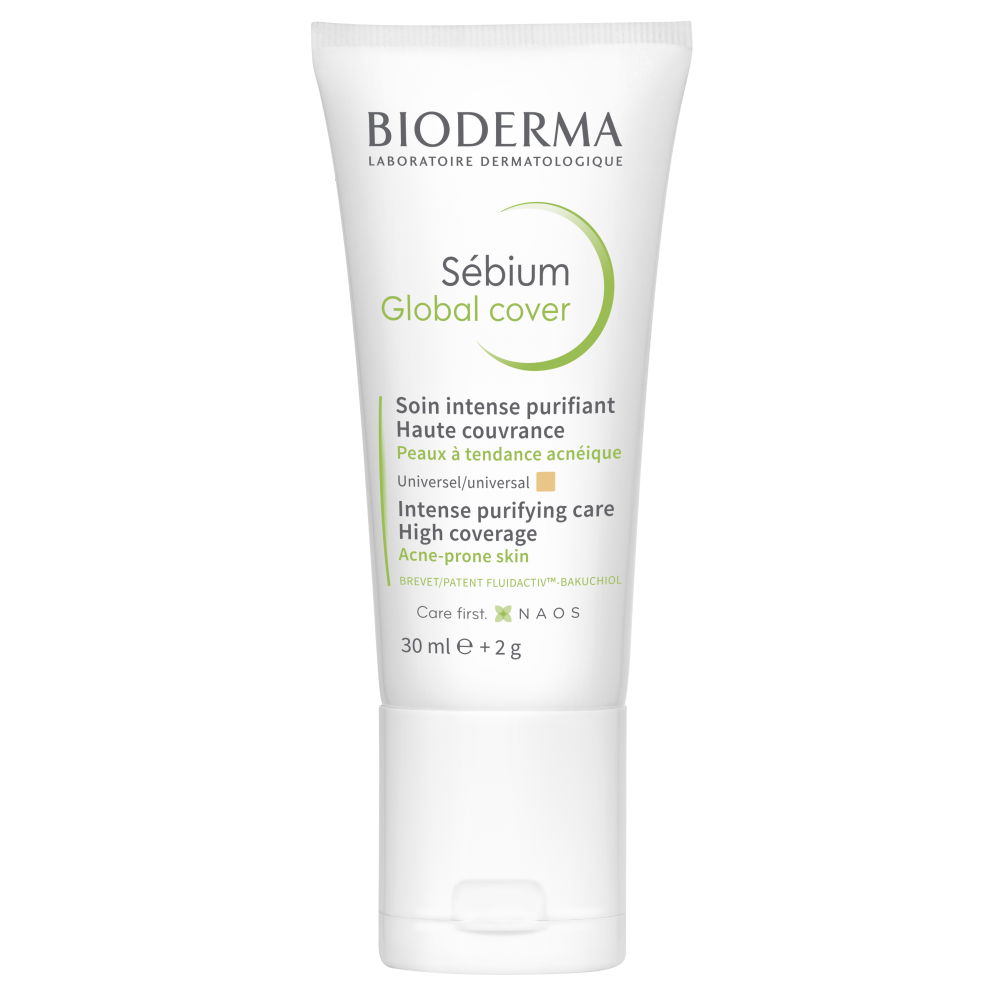 Bioderma Sebium Global Cover Оцветен крем за лице при акнеична кожа 30 мл -