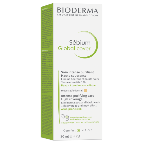 BIODERMA SEBIUM Global Cover интензивен тониран крем за лице за проблемна и акнеична кожа 30 мл