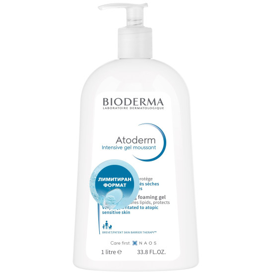 BIODERMA ATODERM Intensive Gel Moussant измиващ пенлив гел за лице и тяло за много суха и атопична кожа 1000 мл