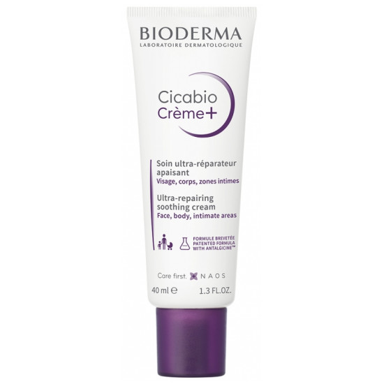 BIODERMA CICABIO CREME+ Ultra-repairing soothing cream ултра възстановяващ крем за лице и тяло за раздразнена увредена кожа 40мл