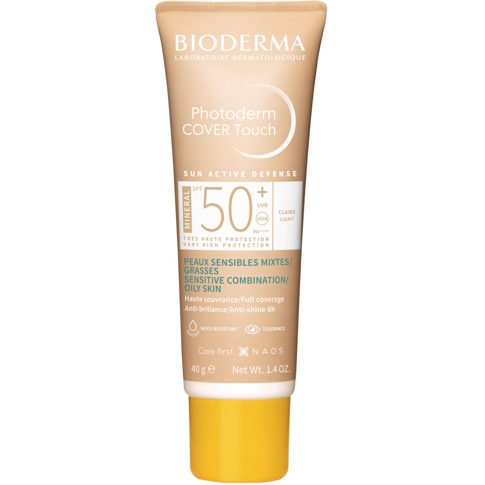 БИОДЕРМА PHOTODERM COVER TOUCH MINERAL SPF50+ CLAIRE LIGHT слънцезащитен крем, светъл нюанс 40 гр - Слънцезащита