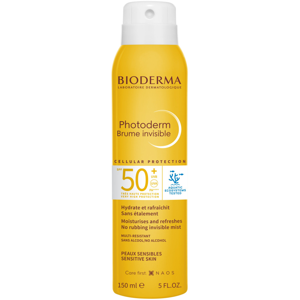 BIODERMA PHOTODERM Brume invisible SPF50+ прозрачен слънцезащитен спрей за всеки тип кожа 150 мл