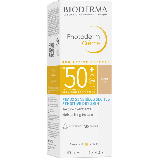 BIODERMA PHOTODERM Creme SPF50+ Light слънцезащитен оцветен крем за лице светъл за чувствителна кожа 40 мл