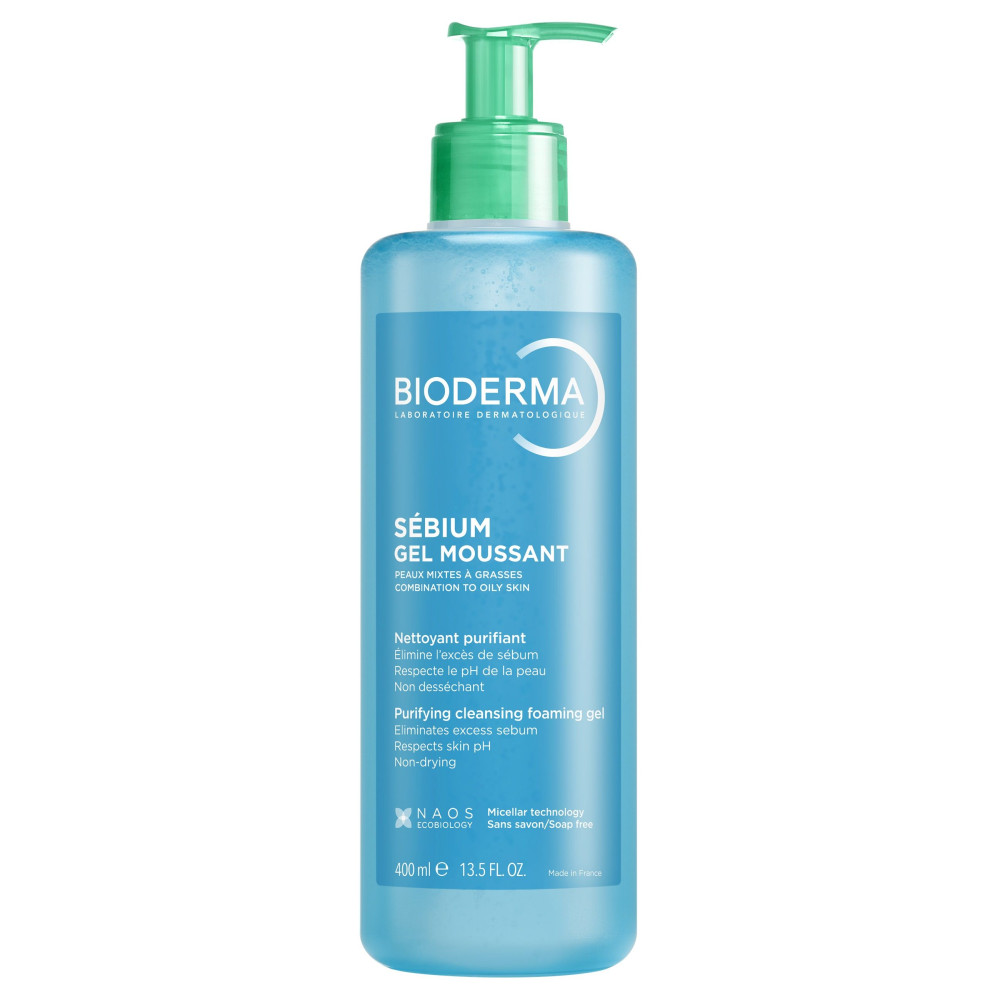 BIODERMA SEBIUM Gel moussant ежедневен измиващ гел за лице за мазна и склонна към акне кожа 400 мл - Грижа за лицето