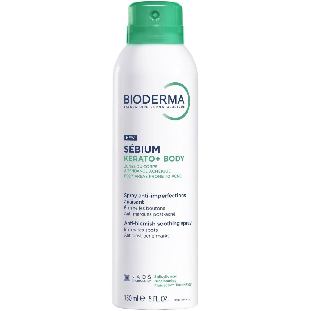 BIODERMA SEBIUM Kerato+ Body спрей за тяло /гръб и гърди/ против белези и несъвършенства за акнеична кожа 150 мл - Грижа за тялото