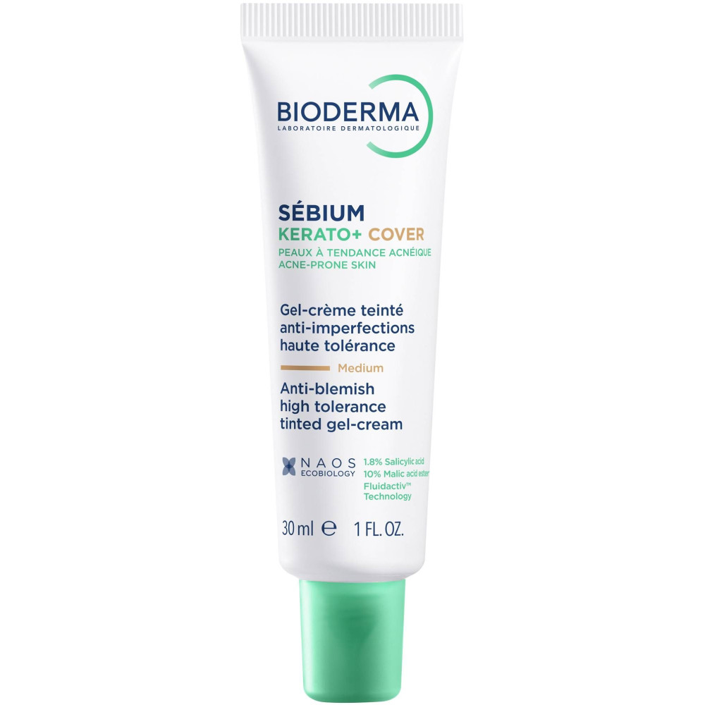 BIODERMA SEBIUM Kerato+ Cover тониран гел-крем за лице против белези и несъвършенства за акнеична кожа 30 мл - Грижа за лицето