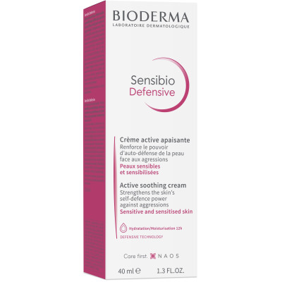 БИОДЕРМА SENSIBIO DEFENSIVE ACTIVE SOOTHING CREAM защитен крем за лице 40 мл