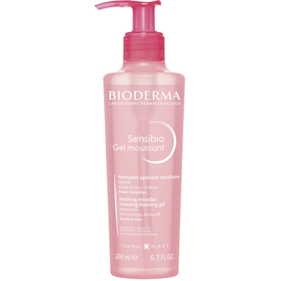 BIODERMA SENSIBIO Gel moussant успокояващ измивен гел за лице за чувствителна кожа 200 мл