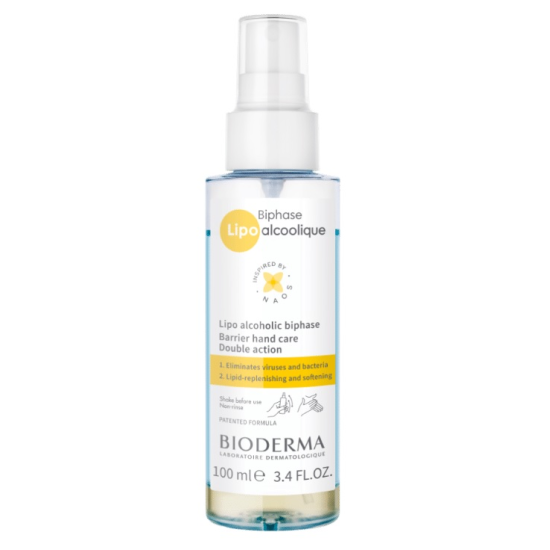 BIODERMA BIPHASE HAND CARE Lipo alcoolique липо-алкохолен разтвор двуфазова грижа за ръце (дезинфекция и подхранване) 100 мл
