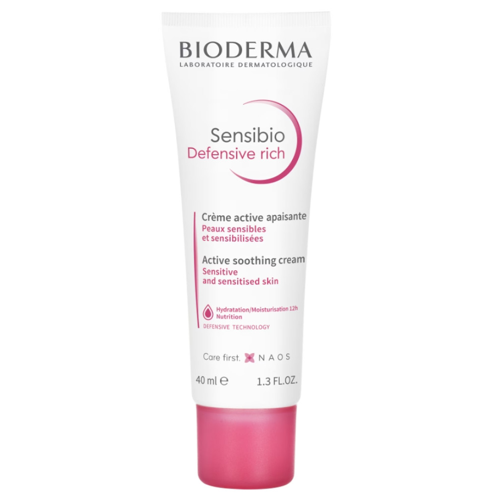 BIODERMA SENSIBIO Defensive Rich Cream богат активен успокояващ крем за лице за чувствителна кожа 40 мл