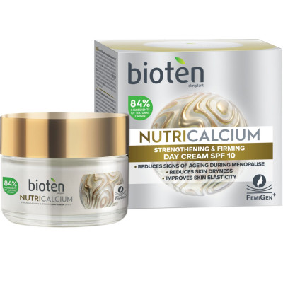 БИОТЕН NUTRICALCIUM SPF10 укрепващ и възстановяващ еластичността дневен крем за лице 50 мл