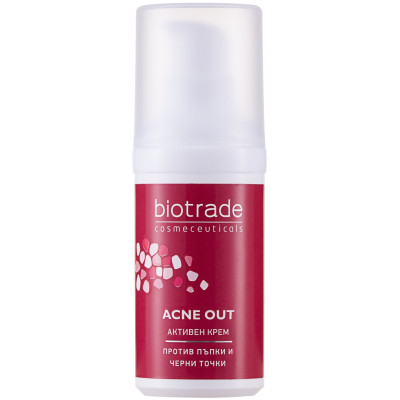 BIOTRADE ACNE OUT ACTIVE активен крем за лице против акне пъпки и черни точки 30 мл