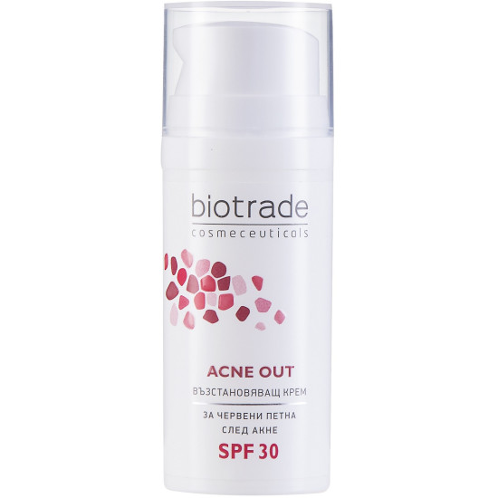 BIOTRADE ACNE OUT SPF30 възстановяващ крем за лице за червени петна след акне 30 мл