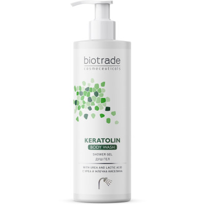 BIOTRADE KERATOLIN BODY WASH душ гел за тяло с урея и млечна киселина за суха и чувствителна кожа 400 мл
