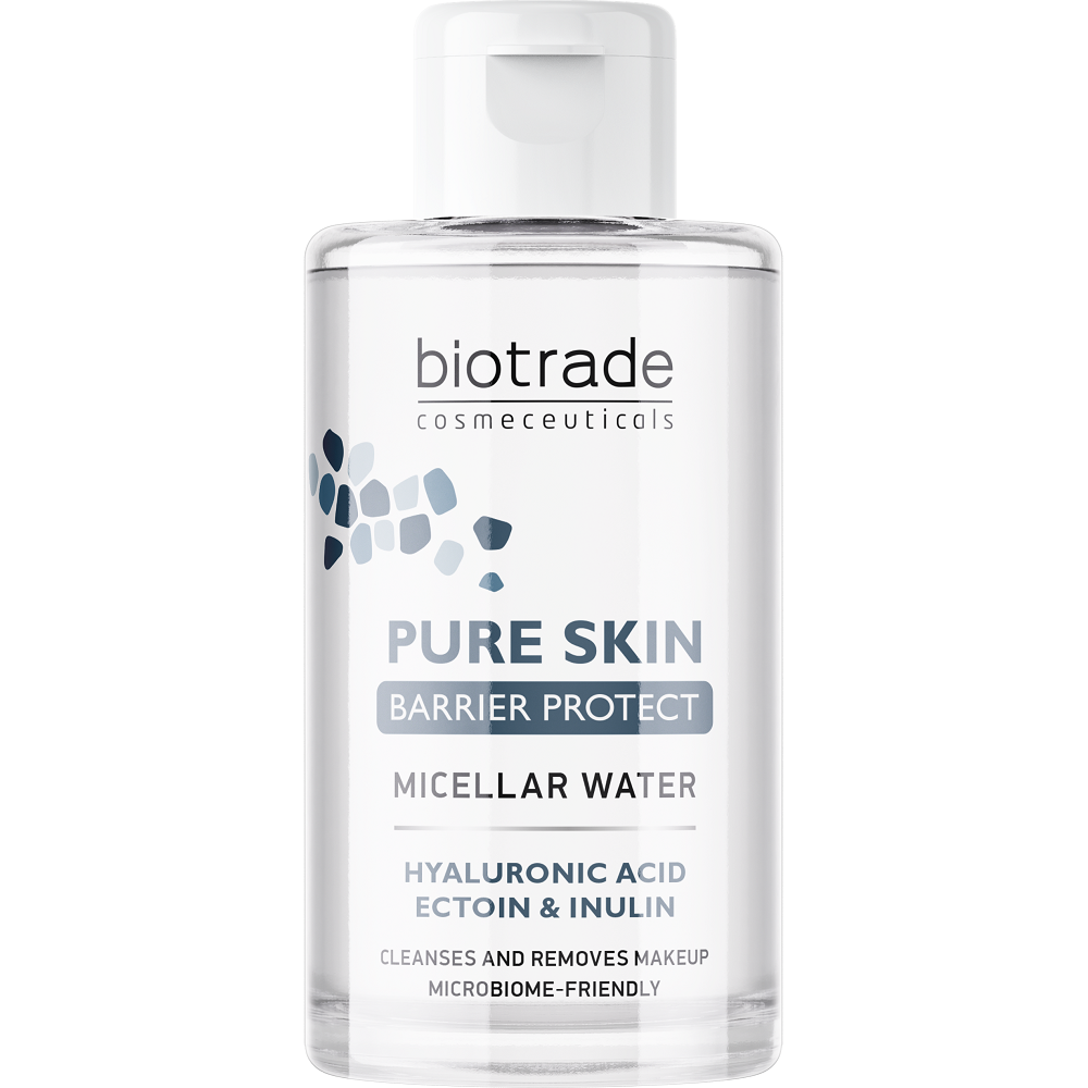 BIOTRADE PURE SKIN BARRIER PROTECT мицеларна вода за всеки тип кожа с хиалуронова киселина, ектоин и пребиотик 100 мл