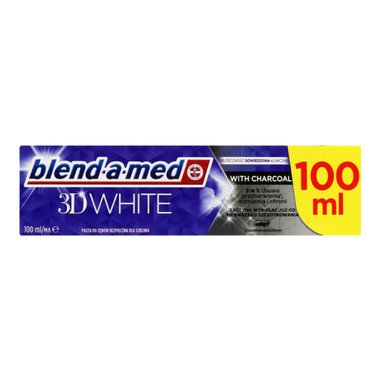 БЛЕНД-А-МЕД 3D WHITE WITH CHARCOAL избелваща паста за зъби 100 мл