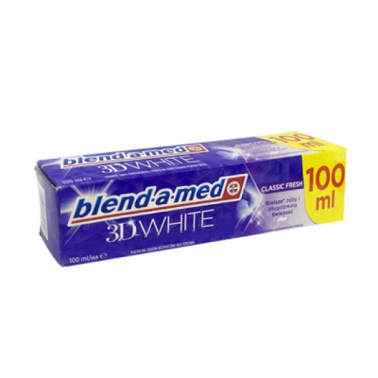 БЛЕНД-А-МЕД 3D WHITE CLASSIC FRESH избелваща паста за зъби 100 мл