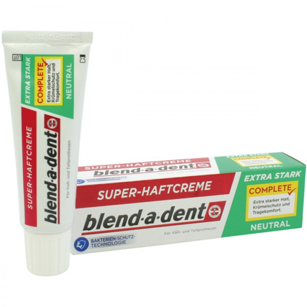БЛЕНД-А-ДЕНТ SUPER-HAFTCREME фиксиращ крем за зъбни протези NEUTRAL 47 г - Орална хигиена